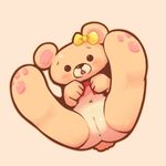  anthro anus bear blush bow butt clitoris cub cute female low_res mammal navel nude omunikin open_mouth pawpads paws plain_background pussy solo spread_legs spreading young 