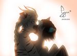  2015 android anthro dragon feline herm hi_res intersex kissing machine mammal mechanical tiger tygar_tiger white_tiger 