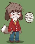  animal_crossing anthro canine clothed clothing digby_(animal_crossing) dog fur iapnes male mammal necktie nintendo plain_background smile solo standing video_games 