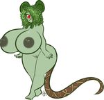  areola big_breasts big_butt black_nose breasts butt female fur green_fur green_hair green_nipples hair huge_breasts long_hair looking_at_viewer mammal mouse nature nipples pussy red_eyes rodent smile solo tehbuttercookie wide_hips 