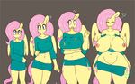  &lt;3 2015 anthro anthrofied areola big_breasts breast_expansion breasts clohted clothing equine eyes_closed fluttershy_(mlp) friendship_is_magic hair huge_breasts long_hair mammal my_little_pony navel pegasus pink_hair plain_background pussy solo somescrub torn_clothing wardrobe_malfunction wings 