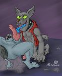  2015 3_toes abs animal_genitalia anthro balls canine cave claws clothed clothing collar diamond_dog_(mlp) dog duo erection fellatio fido_(mlp) friendship_is_magic fur green_eyes half-dressed kneeling knot licking male male/male mammal metalsmile my_little_pony open_mouth oral partially_clothed paws penis rock rover_(mlp) sex sheath sitting toes tongue tongue_out vest 