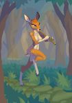  anthro blue_eyes breasts cervine deer female flute forest fur half-closed_eyes hooves mammal musical_instrument naturally_censored nipple_tuft nude phlegraofmystery solo tree tuft 