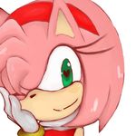  &lt;3 amy_rose anthro black_nose clothing female gloves green_eyes hair headband hedgehog mammal one_eye_closed pink_hair short_hair smile solo sonic_(series) unknown_artist video_games wink 