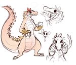  2015 albino alligator anthro blue_eyes female headband hoot mammal plain_background reptile rodent scalie sketch white_background 