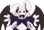  breasts chipar female fur hair kemono lagomorph long_hair mammal open_mouth pretending rabbit vampire white_fur white_hair 