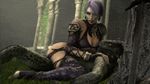  2015 3d animated argonian big_breasts breasts cleavage clothed clothing crossover female human ivy_valentine male mammal noname55 nude penetration scalie sex soul_calibur the_elder_scrolls under_boob video_games 