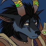  2015 anthro armor canine clothed clothing female fur green_eyes grey_fur horn mammal paralee_(character) ratte solo video_games warcraft were werewolf worgen world_of_warcraft 