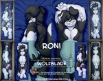  2014 advertisement annoying_watermark anthro balls bed_sheet butt canine chubby dakimakura dog fur looking_at_viewer lying male mammal nude on_back penis pillowcase roni smile solo text uncut watermark wolfblade 