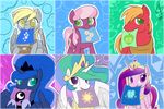  2015 bag big_macintosh_(mlp) cheerilee_(mlp) crown derp_eyes derpy_hooves_(mlp) equine female friendship_is_magic gold green_eyes horn horse mammal messenger_bag mle my_little_pony necklace paper pegasus pony princess_cadance_(mlp) princess_celestia_(mlp) princess_luna_(mlp) sparkles valcron winged_unicorn wings 