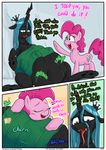  changeling comic cutie_mark dialogue duo earth_pony english_text equine fangs female feral friendship_is_magic hair horn horse long_hair mammal my_little_pony open_mouth pink_hair pinkie_pie_(mlp) pony queen_chrysalis_(mlp) shrabby sweat text tongue tongue_out vore 