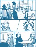  2015 adira_(twokinds) anthro blush chest_tuft cloak clothing comic cute feline female flora_(twokinds) fur group hair human keidran leopard maeve_(twokinds) male mammal outside plain_background snow_leopard tiger tom_fischbach trace_legacy tuft twokinds white_background young 