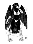  avian bikini bird clothing crow female megawolf77 solo swimsuit 
