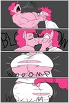  anthro big_breasts big_butt big_dom_small_sub breast_expansion breasts butt butt_expansion clock-face equine female friendship_is_magic gender_transformation horse huge_breasts inflation mammal muscles my_little_pony pinkie_pie_(mlp) pony size_difference transformation 