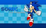  2015 blue_hair fur green_eyes hair hedgehog looking_at_viewer male mammal official_art open_mouth smile solo sonic_(series) sonic_the_hedgehog text video_games 