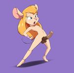  animal_genitalia anthro balls chip_&#039;n_dale_rescue_rangers crossgender disney erection gadget_hackwrench horsecock mammal mouse nude open_mouth penis plain_background presenting rescue_rangers rodent solo 