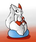  abstract_background anthro anthrofied big_butt breasts butt feline female fur geckomania looking_back mammal nintendo nude overweight pok&eacute;mon pok&eacute;morph red_fur sitting solo thick_thighs toony video_games white_fur wide_hips zangoose 