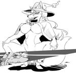  1boshi anthro blush canine female fox fur hat japanese kemono magic_user mammal spreading tagme witch witch_hat 