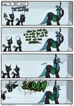  ambiguous_gender changeling comic dialogue english_text eyes_closed female feral friendship_is_magic group hair horn long_hair my_little_pony queen_chrysalis_(mlp) shrabby text 