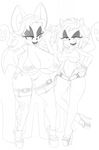  2015 amy_rose anthro bat big_breasts breasts cleavage clothed clothing female hedgehog huge_breasts mammal pussy ravnic rouge_the_bat sonic_(series) under_boob wings 