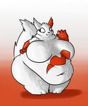  abstract_background anthro anthrofied big_breasts big_butt breasts butt chubby feline female fur geckomania happy mammal nintendo nude obese overweight pok&eacute;mon pok&eacute;morph red_fur smile solo standing thick_thighs toony video_games waving white_fur wide_hips zangoose 