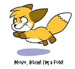  ambiguous_gender angry canine chibi cute fox humor mammal running serious technicolorpie 