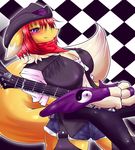  breasts digimon guitar hair kemono musical_instrument red_hair renamon short_hair 小野寺ニノ 