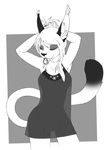  anthro big_ears big_tail breasts clothed clothing dress eyes_closed eyeshadow fangs feline female hair long_hair makeup mammal restricted_palette sabertooth schitzofox snow_(snowier) snowflake solo teeth translucent 