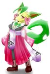  anthro anthrofied breasts clothing eeveelution female japanese_clothing kemono leafeon nintendo pok&eacute;mon pokemorth red_eyes video_games 小野寺ニノ 