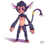  alpha_channel alvaro balls digital_media_(artwork) ear_piercing flaccid furfit hybrid league_of_legends long_tail looking_at_viewer male mammal monkey muscles navel nipples nude pecs penis piercing plain_background primate scar signature smile solo standing tail_ring transparent_background uncut video_games yordle 