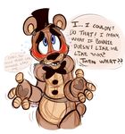  2014 4_fingers animatronic bear blue_eyes blush bow_tie brown_fur buttons eyebrows fingers five_nights_at_freddy&#039;s freddy_(fnaf) fur hat invalid_tag machine mammal mechanical musk orlandofox paws plain_background robot teeth top_hat video_games 