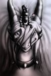  &lt;3 2010 ambiguous_gender anthro blue_eyes collar dragon english_text hair horn kalnareff kry long_hair looking_at_viewer nude scalie sketch smile solo_focus speech_bubble spikes text white_hair 