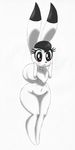  bit-small blush bokko chest_tuft cute female fluffy fur lagomorph looking_at_viewer mammal navel plain_background rabbit shy solo the_amazing_3 tuft wide_hips 