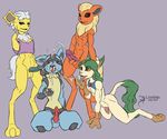  2015 animal_genitalia arashidrgn balls blue_fur butt canine clothing cum eeveelution erection flareon fox fur group group_sex hair jackal jolteon leafeon lucario male male/male mammal nintendo nude open_mouth oral orgy penis plain_background pok&eacute;mon red_eyes sex tongue video_games yellow_fur 