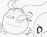  2015 ambiguous_gender animated avian beak bird black_and_white cherubi crying duo elpatrixf eyebrows monochrome nintendo plain_background pok&eacute;mon smile starly tears video_games white_background 