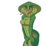  alpha_channel anthro breasts fangs female forked_tongue green_skin long_tongue looking_at_viewer pink_eyes plagueofgripes reptile scalie smile snake solo tongue tongue_out viper_(x-com) wide_hips x-com 
