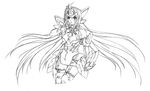  android breasts elbow_gloves garters gloves greyscale kos-mos large_breasts lintang_haseo long_hair monochrome solo xenosaga xenosaga_episode_iii 