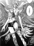  benten long_hair male male_focus monochrome trap wings zone-00 