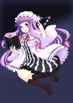  bespectacled book boots glasses hat kaneru long_hair patchouli_knowledge purple_eyes purple_hair solo touhou 