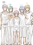  5boys barefoot blonde_hair blue_hair blush book boy boys child eyes_closed feet green_hair height_comparison hiro_(usukawa) hirohide male male_focus multiple_boys pink_hair plaster shota silver_hair smile smirk take_your_pick toes usukawa_(artist) yaoi 