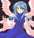  alphes_(style) bad_id bad_pixiv_id blue_eyes blue_hair long_hair multiple_wings parody sariel solo style_parody touhou touhou_(pc-98) tsukino-p wings 