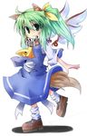  animal_ears daiyousei dog_ears dog_tail green_hair solo tail touhou wings yuuhi_alpha 