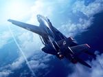  ace_combat ace_combat_5 airplane blaze_(character) demon_of_razgriz drop_tank f-14 flight jet namco official_art plane razgriz sky 