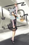  animal_ears basket capelet dowsing_rod grey_hair hirosato jewelry looking_at_viewer mouse mouse_ears mouse_tail nazrin pendant red_eyes seductive_smile short_hair smile solo standing tail touhou 