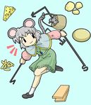  animal_ears cheese food horten lowres mouse mouse_ears mouse_tail nazrin silver_hair solo tail touhou 