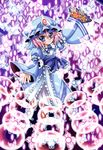  bad_id bad_pixiv_id daishi_takamura danmaku fan folding_fan hat perfect_cherry_blossom pink_hair saigyouji_yuyuko short_hair solo touhou 