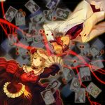  1girl bad_id bad_pixiv_id beatrice blonde_hair blue_eyes dress eva_beatrice frederica_bernkastel hair_bobbles hair_ornament highres kanon_(umineko) lambdadelta lying nanjou_terumasa ronove shannon umineko_no_naku_koro_ni umishima_senbon ushiromiya_ange ushiromiya_battler ushiromiya_george ushiromiya_hideyoshi ushiromiya_jessica ushiromiya_kinzou ushiromiya_krauss ushiromiya_kyrie ushiromiya_maria ushiromiya_natsuhi ushiromiya_rosa virgilia 