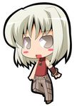  428 blush canaan canaan_(character) chibi jewelry lowres pac-man_eyes short_hair sleeveless sleeveless_turtleneck solo suntail turtleneck white_hair 