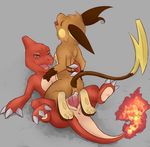  anus blue_eyes charmeleon cum cum_in_pussy cum_inside eyes_closed female lying male male/female meraence nintendo open_mouth orgasm penetration penis pok&eacute;mon raichu sex sitting tongue vaginal vaginal_penetration video_games 