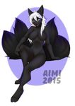  2015 aimi anthro black_fur breasts canine female fur hair mammal 